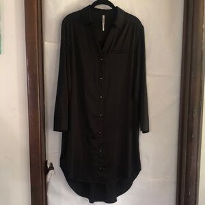 Soma Black High-Low Button Shirt Dress